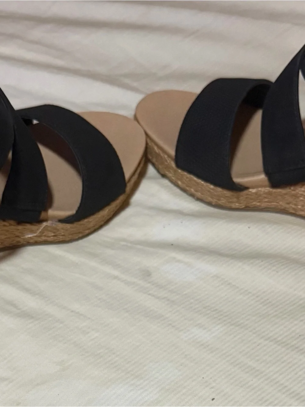 Dr. Scholl's Black Strappy Wedge Sandals with Cushioned Footbed